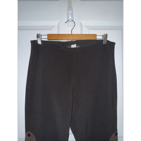 Equestrian Brand Women’s Pull On Ribbed Riding Suede Accent Pants Size M USA - Picture 2 of 9
